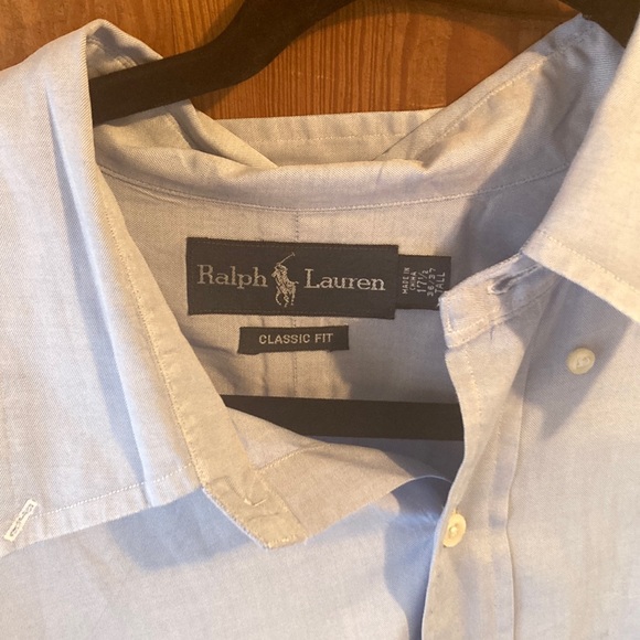 Blue polo Ralph Lauren shirt 17 1/2   36/37 tall - Picture 3 of 5